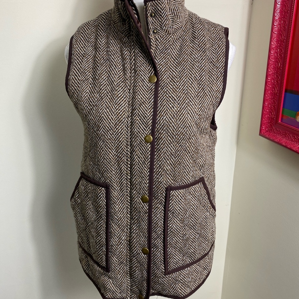 Honey Belle Herringbone Puffer Vest